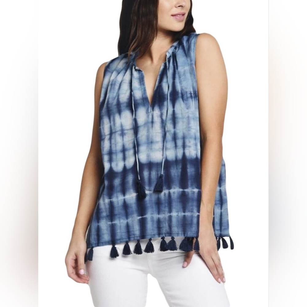 Roberta Roller Rabbit Idryss Dye Malini Sleeveless Tassel Top In S Spring/Summer